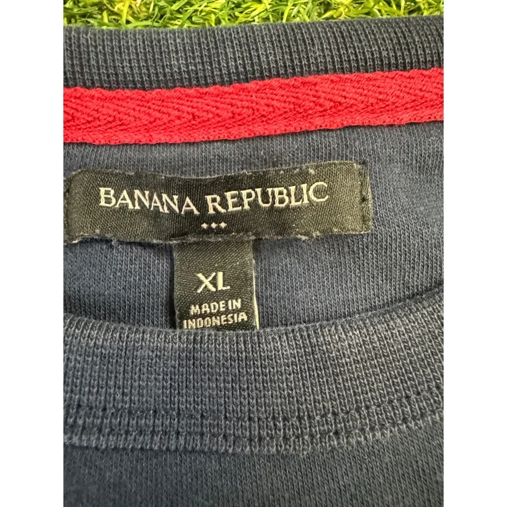 Banana Republic 1978 Graphic Crewneck‎ Sweatshirt Mens XL Navy Blue Pullover